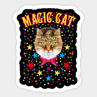 50 Magic Cat seven Eyes Confetti Stars Portrait Sticker